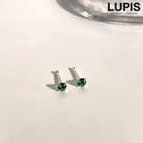 グリーン | シンプルカラーストーンピアス【S925ポスト】 | LUPIS