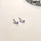 パープル | シンプルカラーストーンピアス【S925ポスト】 | LUPIS