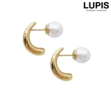 ゴールド | カーブライン×パールバックキャッチピアス【S925ポスト】 | LUPIS