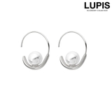 シルバー | パールポイントフープピアス | LUPIS