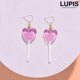 パープル | ハートキャンディフックピアス | LUPIS
