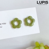 グリーン | アクリルフラワーピアス | LUPIS