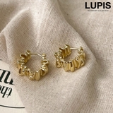 ゴールド | クランプルメタルフープピアス | LUPIS
