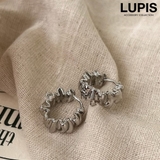 シルバー | クランプルメタルフープピアス | LUPIS