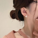 ホワイト | 【S925ポスト】モノトーンハートピアス | LUPIS
