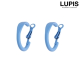 ブルー | 【S925ポスト】フラットカラーフープピアス | LUPIS
