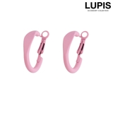 ピンク | 【S925ポスト】フラットカラーフープピアス | LUPIS