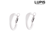 ホワイト | 【S925ポスト】フラットカラーフープピアス | LUPIS
