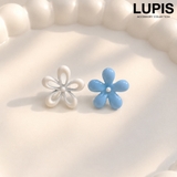 ブルー×ホワイト | 【S925ポスト】パステルバイカラーフラワーピアス | LUPIS