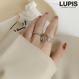 シルバー | オーバルチェーン×ウェーブリングセット【2本セット】 | LUPIS