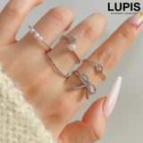 シルバー | リボンリングセット【5本セット】 | LUPIS