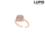 グレー | ラウンドスクエアドロップリング | LUPIS