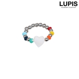 ビーズ | カラフルメタルハートリング | LUPIS