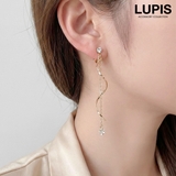 ツイストラインドロップストーンイヤリング | LUPIS | 詳細画像1