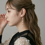 【S925ポスト】ロングパールチェーンバックキャッチピアス | LUPIS | 詳細画像6