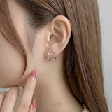 ソリティアストーンキャッチレスフープピアス | LUPIS | 詳細画像2