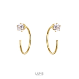 ソリティアストーンキャッチレスフープピアス | LUPIS | 詳細画像4
