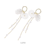 【S925ポスト】ホワイトペタルパールチェーンピアス | LUPIS | 詳細画像4