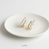 【S925ポスト】パール×ストーンダブルラインピアス | LUPIS | 詳細画像5