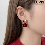 リボン×ベロアフラワーピアス【S925ポスト】 | LUPIS | 詳細画像1 