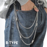 B | ウォレットチェーン ステンレス メンズ | LUXSTYLE