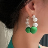 グリーン | カジュアルさが可愛いパールサークルピアス グリーン 鮮やか | maison de LATIR