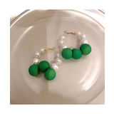 カジュアルさが可愛いパールサークルピアス グリーン 鮮やか | maison de LATIR | 詳細画像6