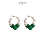 カジュアルさが可愛いパールサークルピアス グリーン 鮮やか | maison de LATIR | 詳細画像7