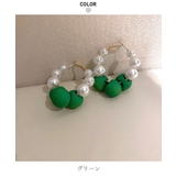 カジュアルさが可愛いパールサークルピアス グリーン 鮮やか | maison de LATIR | 詳細画像8