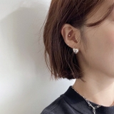 シルバー | 韓国ファッションに欠かせないイヤリング 両耳 ハートモチーフ | maison de LATIR