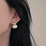 ゴールド | ボリューム感とパールの光沢感で華やかな印象に見せるビッグパールピアス 両耳用 大… | maison de LATIR