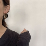 シンプルだけど華やかさもあるフープピアス アクセサリー ピアス | maison de LATIR | 詳細画像3