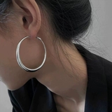 シルバー | シンプルだけど華やかさもあるフープピアス アクセサリー ピアス | maison de LATIR