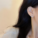 上品に揺れるパールロングチェーンピアス 両耳用 ピアス | maison de LATIR | 詳細画像3 