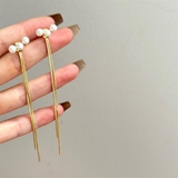 上品に揺れるパールロングチェーンピアス 両耳用 ピアス | maison de LATIR | 詳細画像6 