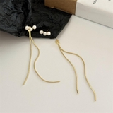 上品に揺れるパールロングチェーンピアス 両耳用 ピアス | maison de LATIR | 詳細画像7 