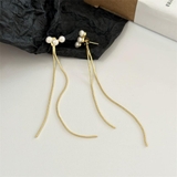 上品に揺れるパールロングチェーンピアス 両耳用 ピアス | maison de LATIR | 詳細画像8 