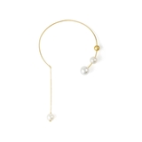 モードな雰囲気に仕上がるビッグパールアシンメトリーネックレス ゴールド シルバー | maison de LATIR | 詳細画像5