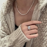 細めシルバー | 幅広いスタイルにすっとなじむメタルリング アクセサリー 輝き | maison de LATIR