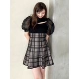 シアーチェックバックレースアップミニスカパン | MERCURYDUO | 詳細画像7 