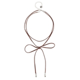 ブラウン | ストリングリボンチョーカーネックレス | EMODA