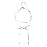 シルバー | ストリングリボンチョーカーネックレス | EMODA