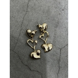 ゴールド | トリプルハートピアス | EMODA