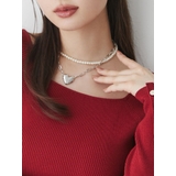 シルバー | ポイントハート2連ネックレス | RESEXXY