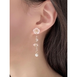 ピンク | ポイントフラワーパールピアス | RESEXXY