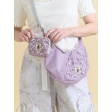 ラベンダー | ribbon square pouch | merry jenny