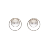 シルバー | PEARL MOTIF DOUBLE HOOPピアス | EVRIS