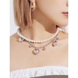 シルバー | SHELL HEART 2連ネックレス | EVRIS