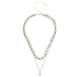 シルバー | RHINESTONE 3連ネックレス | EVRIS