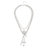 シルバー | CROSS MOTIF 3連ネックレス | EVRIS
